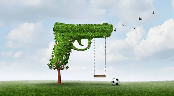 Pistola Sicurezza Bambini Concetto Criminalità Giovanile Come Albero Forma Pistola — Foto Stock