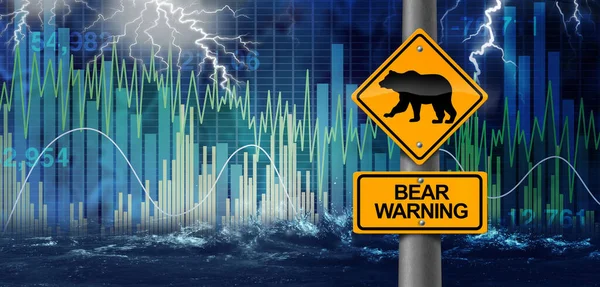 Bear Market Warning Financial Crisis Security Concept Volatile Bearish Stock — Foto Stock