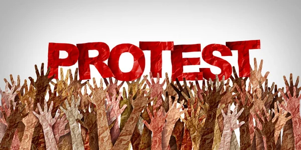Közösségi Tiltakozók Tüntetők Kezei Akik Társadalmi Forradalom Vagy Politikai Válság — Stock Fotó