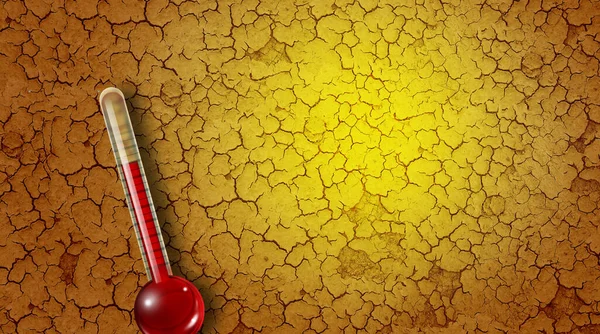 Hitzewelle Oder Hitzewellen Thermometer Und Heißes Wetter Mit Steigenden Temperaturen — Stockfoto