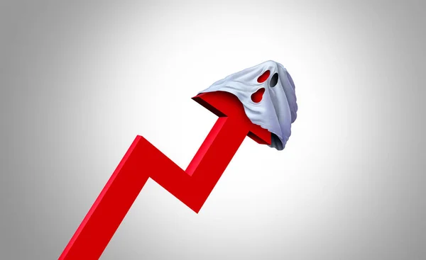 Halloween Season Inflation Concept Autumn Ghost Symbol Being Hit Upward — Fotografia de Stock