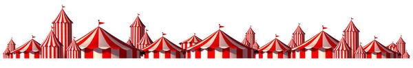 Circus Horizontal design and festival background with blank space as a big top tent carnival fun and entertainment icon for a theatrical party festival isolated on a white background as a 3D render.