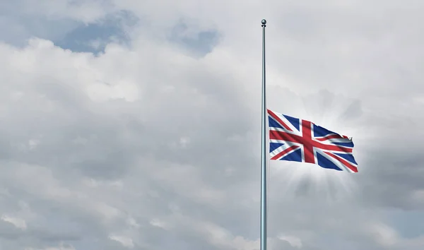 Reino Unido Gran Bretaña Luto Como Bandera Union Jack Half — Foto de Stock