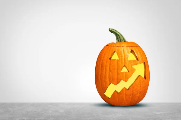 Halloween Szezon Infláció Koncepció Őszi Tök Szimbólum Felfelé Hajló Pénzügyi — Stock Fotó