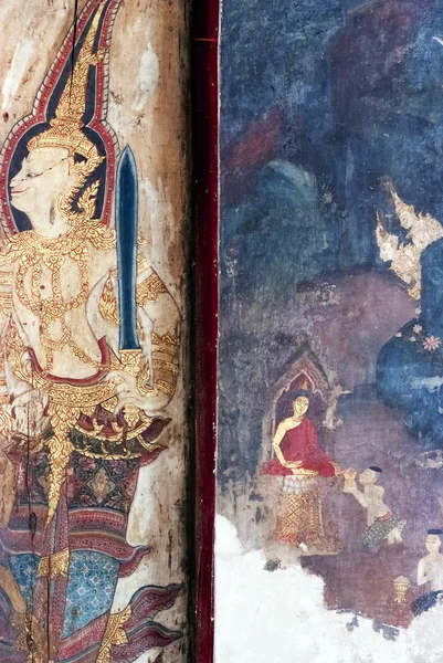 Тайская фреска — стоковое фото