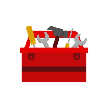 Toolbox vector illustration with a simple flat design on isolated background. Toolbox icon 