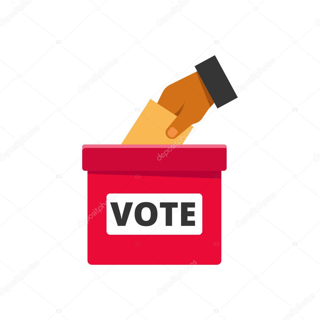 Election icon with flat style isolated on white background