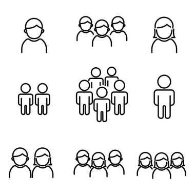 Set of people icon with linear style
