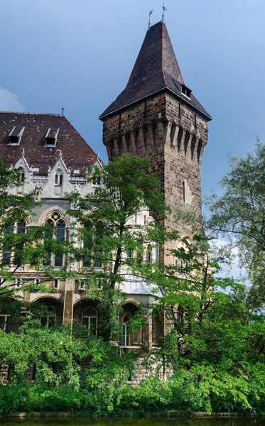 Готическая башня замка Вайдахуняд в Будапеште — стоковое фото
