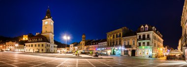 Belediye Meydanı nightview Brasov, Romanya