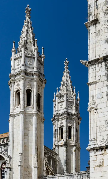 Jeronimos Monastery towers detail, Lisbon, Portugal — Stock Photo, Image