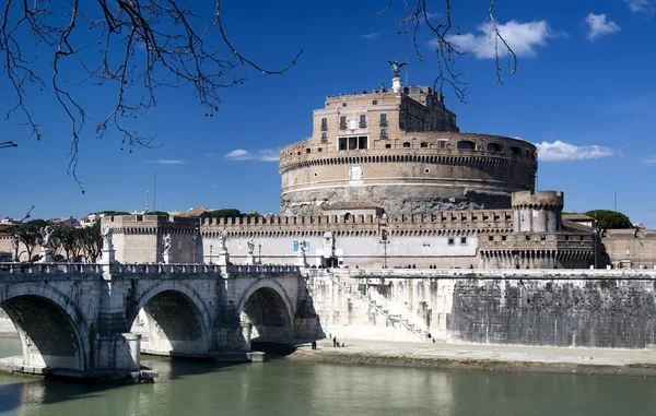 Ősi Szent Angelo Castle Rómában — Stock Fotó