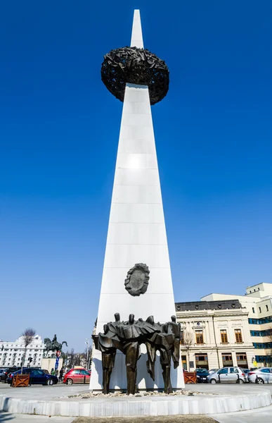 Memorial of Rebirth in Revolution Square, Bucharest in Romania — Stock Photo, Image
