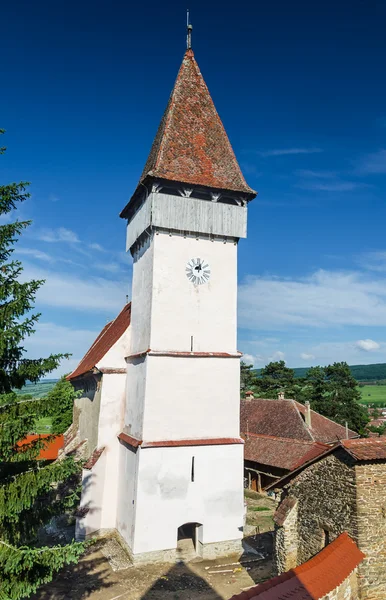 Iglesia fortificada Mesendorf en Transilvania, Rumania — Foto de Stock