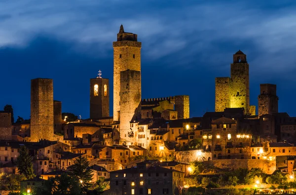 Notte di San Gimignano, Toscana — Foto Stock