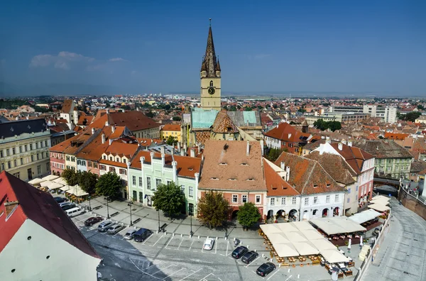 Sibiu centrum in Transsylvanië, Roemenië — Stockfoto