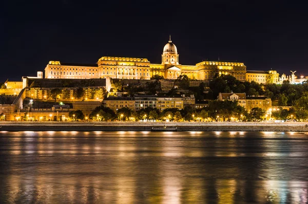 Buda castle ніч, Будапешт — стокове фото