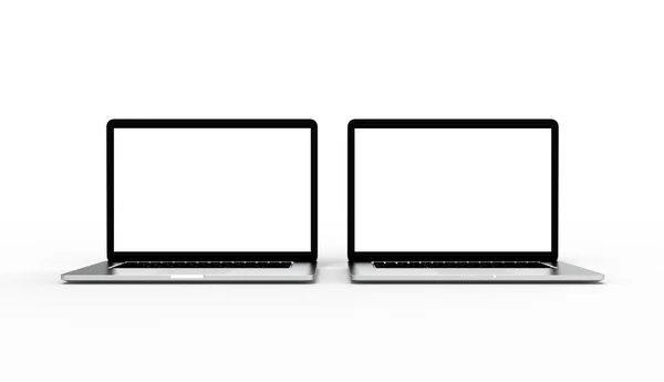Modern Laptop Elszigetelt Fehér Háttérrel Illusztráció — Stock Fotó