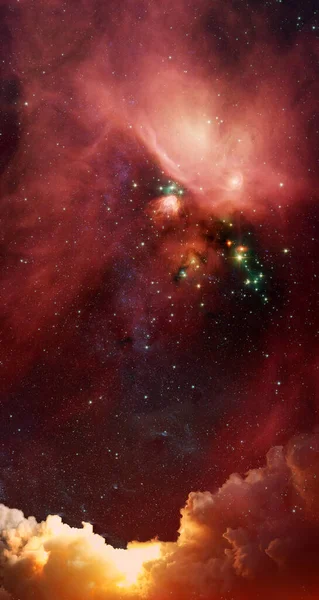 Red Space Background Elements Image Furnished Nasa — Stock Photo, Image