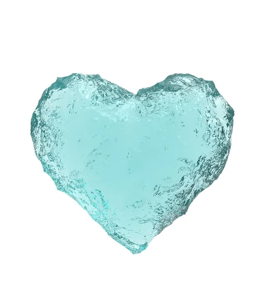 Heart Shaped Ice Isolated White Background Illustration — ストック写真