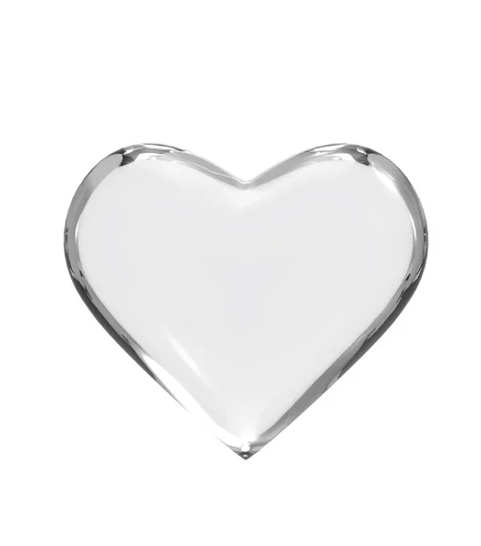 Glass Heart Icon Isolated White Background Illustration — ストック写真