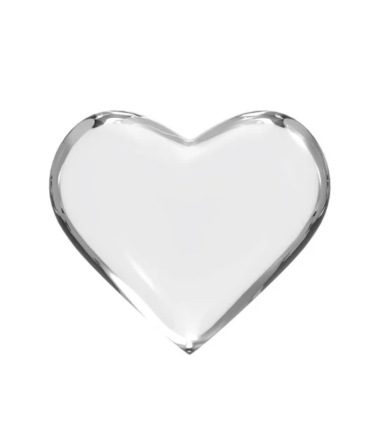 Glass Heart Icon Isolated White Background Illustration — Foto de Stock