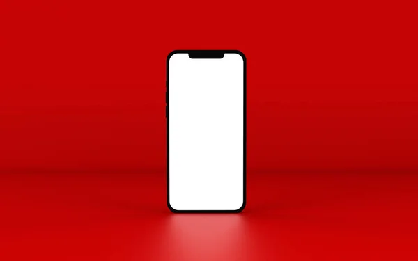 Mobile Phone Template Mockup Isolated Red Background Illustration —  Fotos de Stock