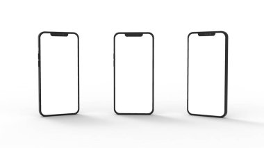 Cep telefonu şablonu modeli. 3B illüstrasyon.