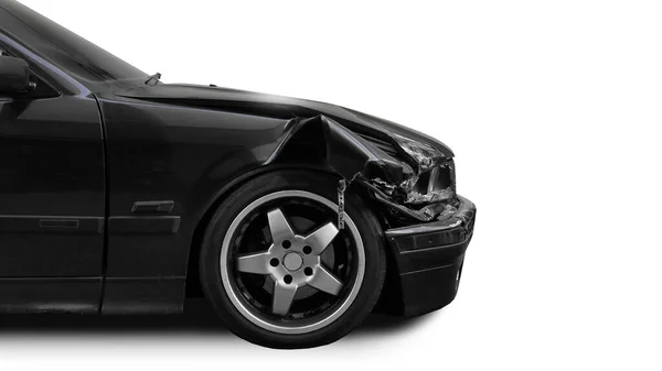 Autonehoda Izolovaná Bílém Pozadí Rozbité Světlomety — Stock fotografie