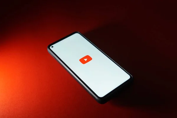 Bangkok Tailândia Maio 2022 Youtube Logotipo Aplicativo Sistema Android Smartphone — Fotografia de Stock