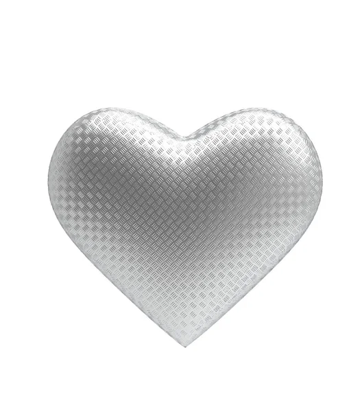 Metal Heart Icon Isolated White Background Illustration — ストック写真