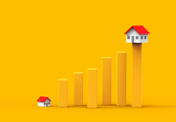 Wachstumsimmobilienkonzept Business Graph Und Hause Illustration — Stockfoto