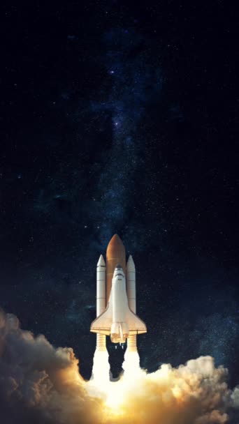 Transbordador Espacial Despega Espacio Elementos Esta Imagen Proporcionados Por Nasa — Vídeo de stock