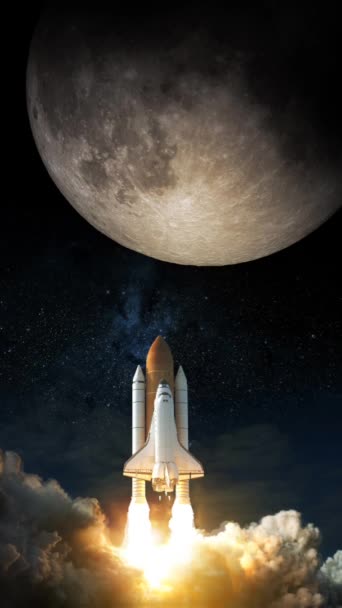 Vaivém Espacial Parte Para Lua Elementos Desta Imagem Fornecidos Pela — Vídeo de Stock