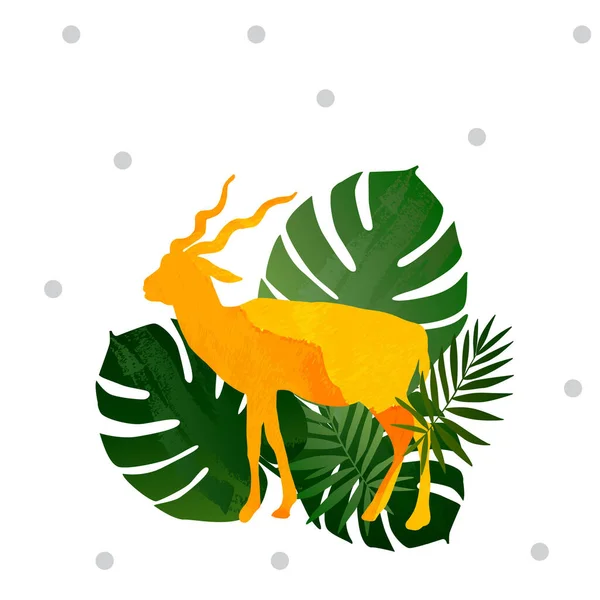 Colorful Watercolor Blackbuck Deer Pattern Background — Stock Photo, Image