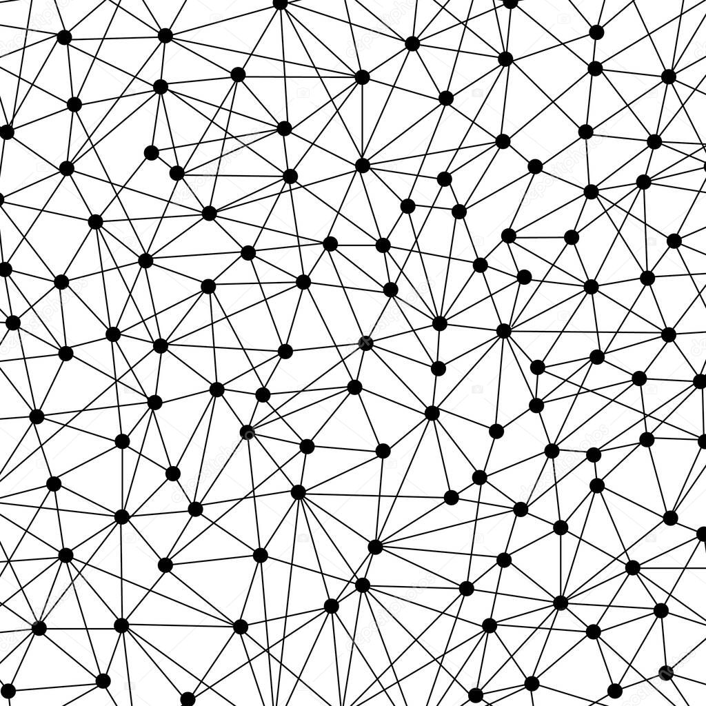 Line and dot pattern background. Communication concept.