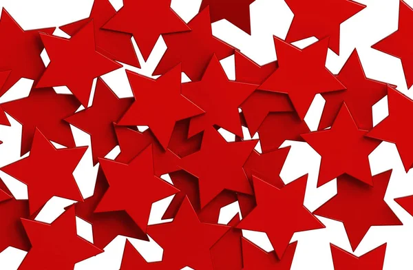 Modello Red Stars Isolato Sfondo Bianco Rendering — Foto Stock