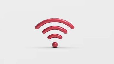 Wifi icon isolated on white background. 3D rendering.
