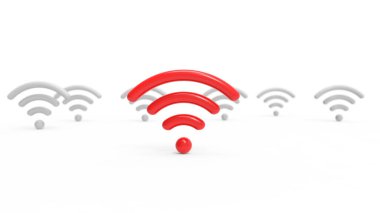 Wifi icon isolated on white background. 3D rendering.