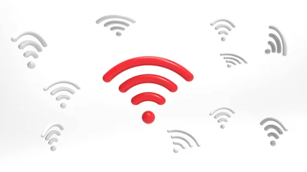 Wifi Icon Isolated White Background Rendering — стоковое фото