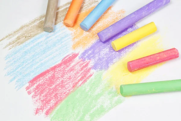 Chalk drawing on paper. — Stock Photo, Image