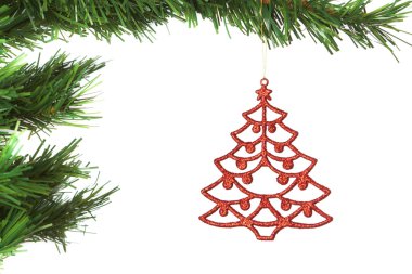 soyut dekorasyon Noel ağacı. Beyaz bir arka plan üzerinde