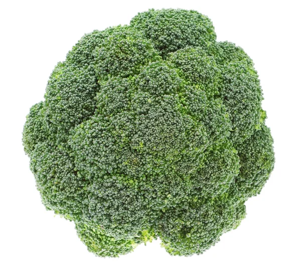 Toppen av grönsaker broccoli på en vit bakgrund. närbild. — Stockfoto