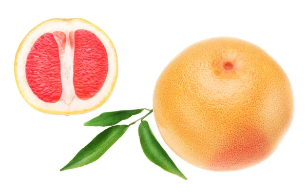 Mogen grapefrukt, orange i snittet. på en vit bakgrund. — Stockfoto