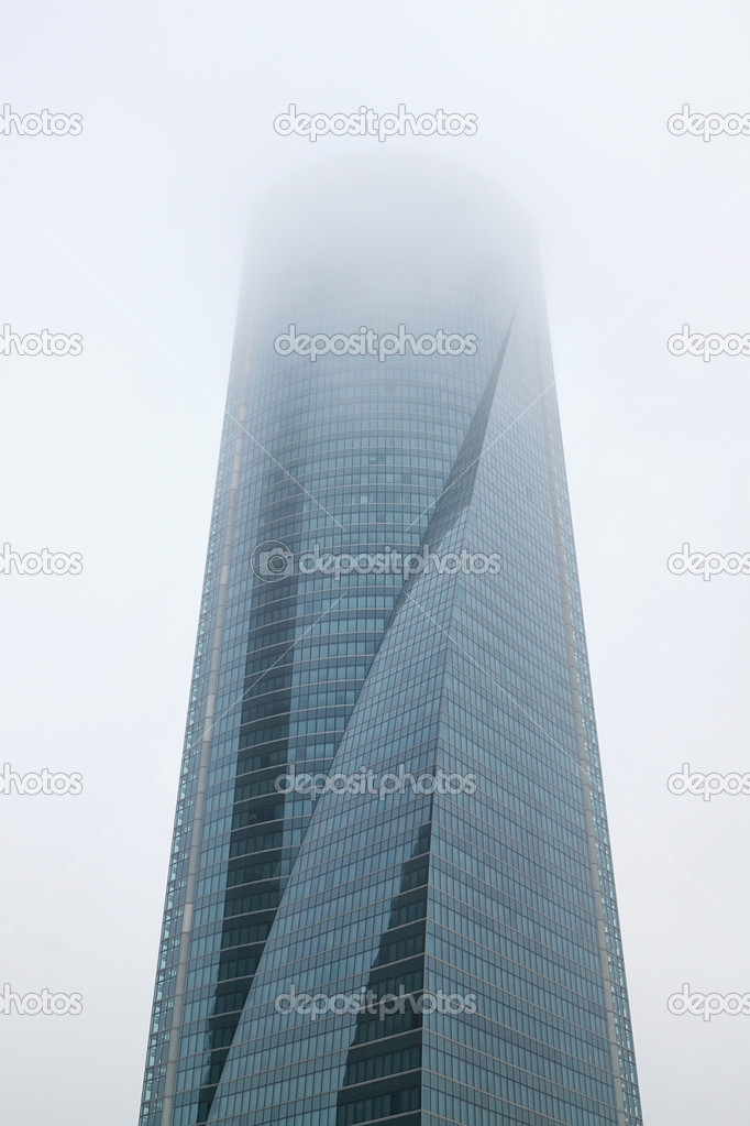 Skyscraper in the polluted gases city.