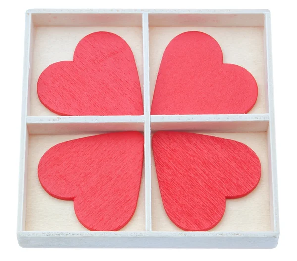 Rotes Herz in einer Box. am Valentinstag — Stockfoto