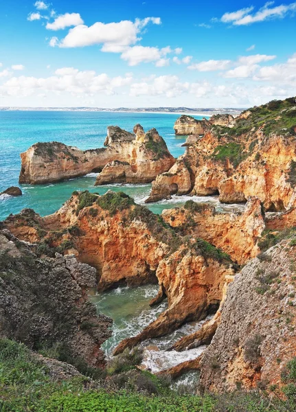 Mar Baía da costa no verão de portugal. — Fotografia de Stock