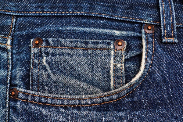 Side pocket klassiska jeans. närbild. — Stockfoto