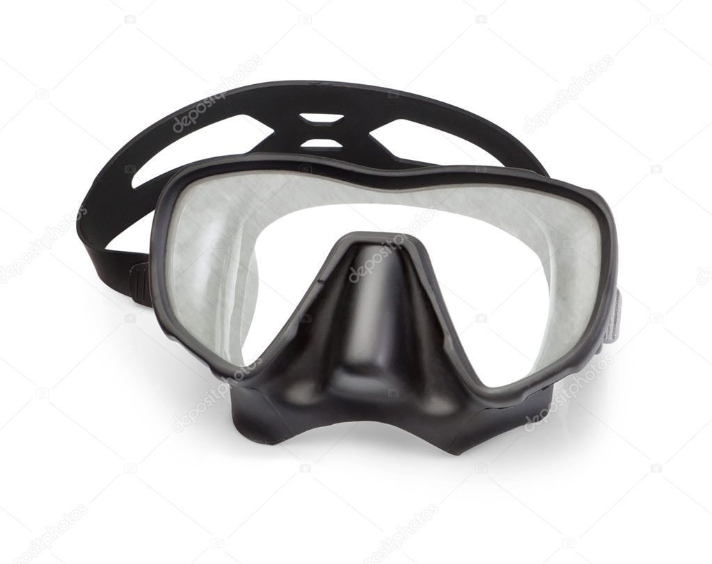 Mask for snorkeling and diving. On a white background.