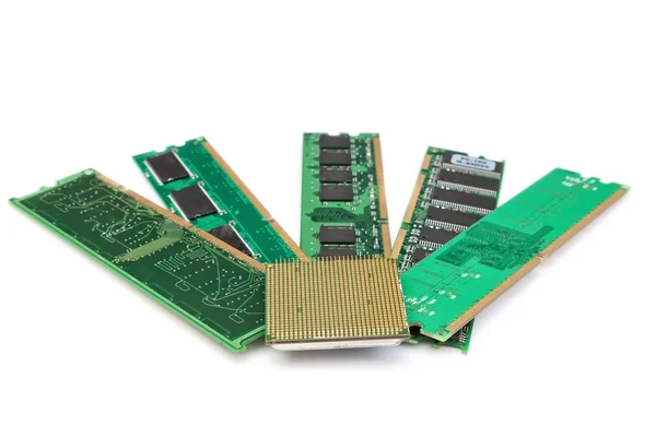 Dettagli del computer memoria ram e cpu di vecchia generazione. su — Foto Stock